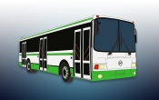 rysunek autobusu na blekitnym tle
