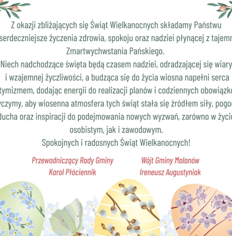 grafika z motywem wielkanocnym z tekstem
